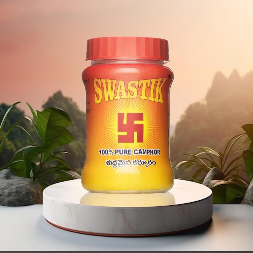 Swastik 100% Pure Camphor tablets 100 grams Jar (Pack of 2)